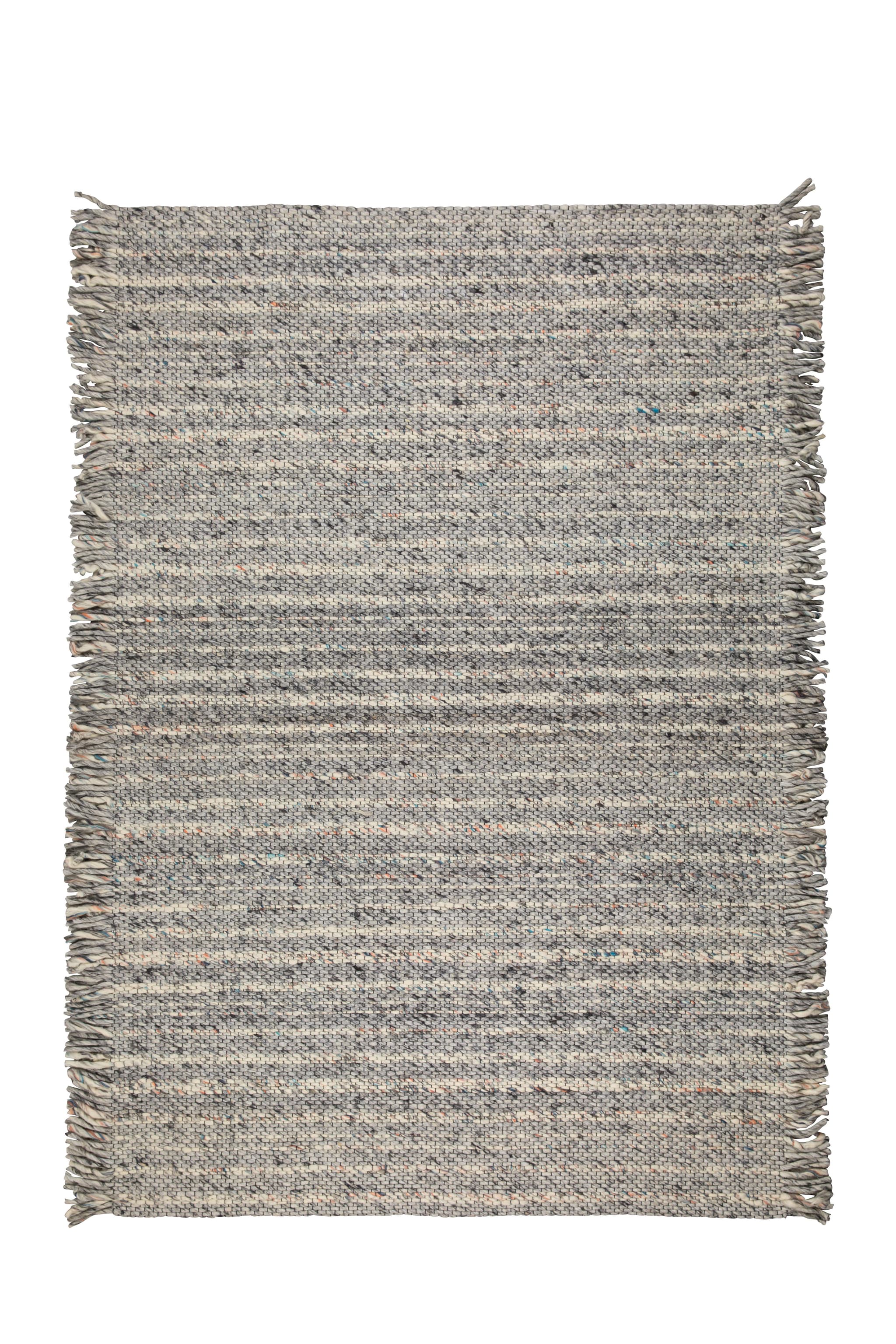 ZUIVER Frills matta, med fransar - gråblå ull (170x240)