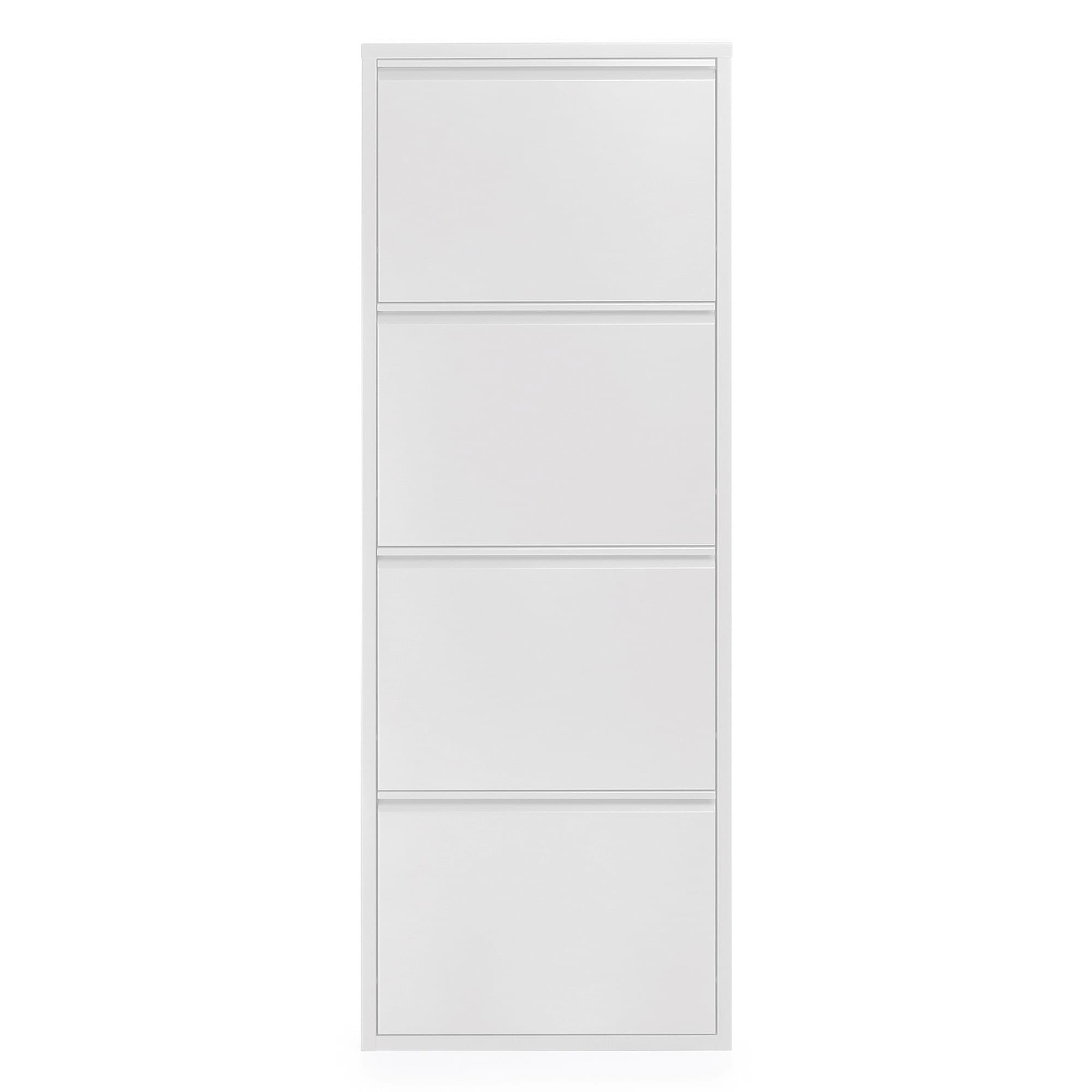 KAVE HOME Ode skoskåp, m. 4 dörrar - vitt stål (50x136)