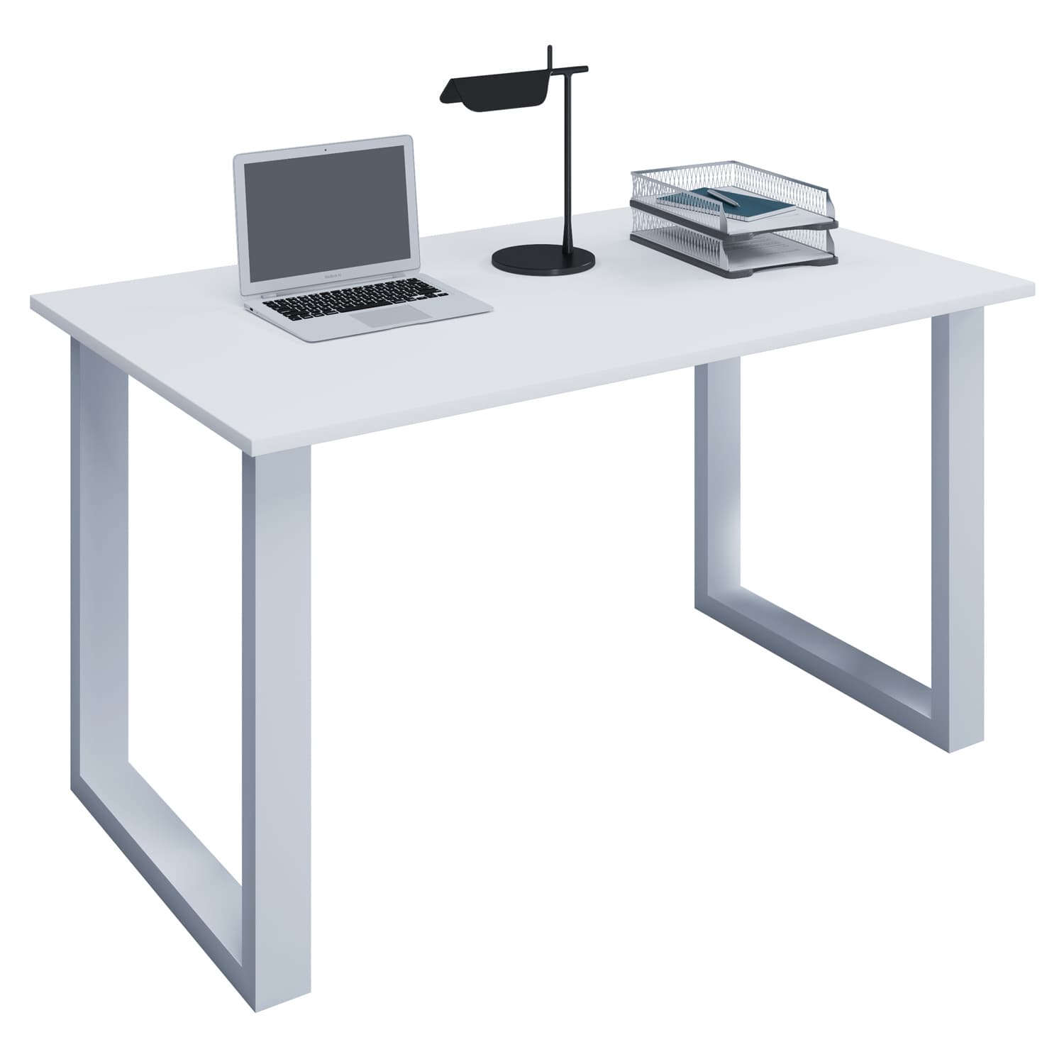 VCM NORDIC Lona U-feet skrivbord - vitt trä och metall (140x80)
