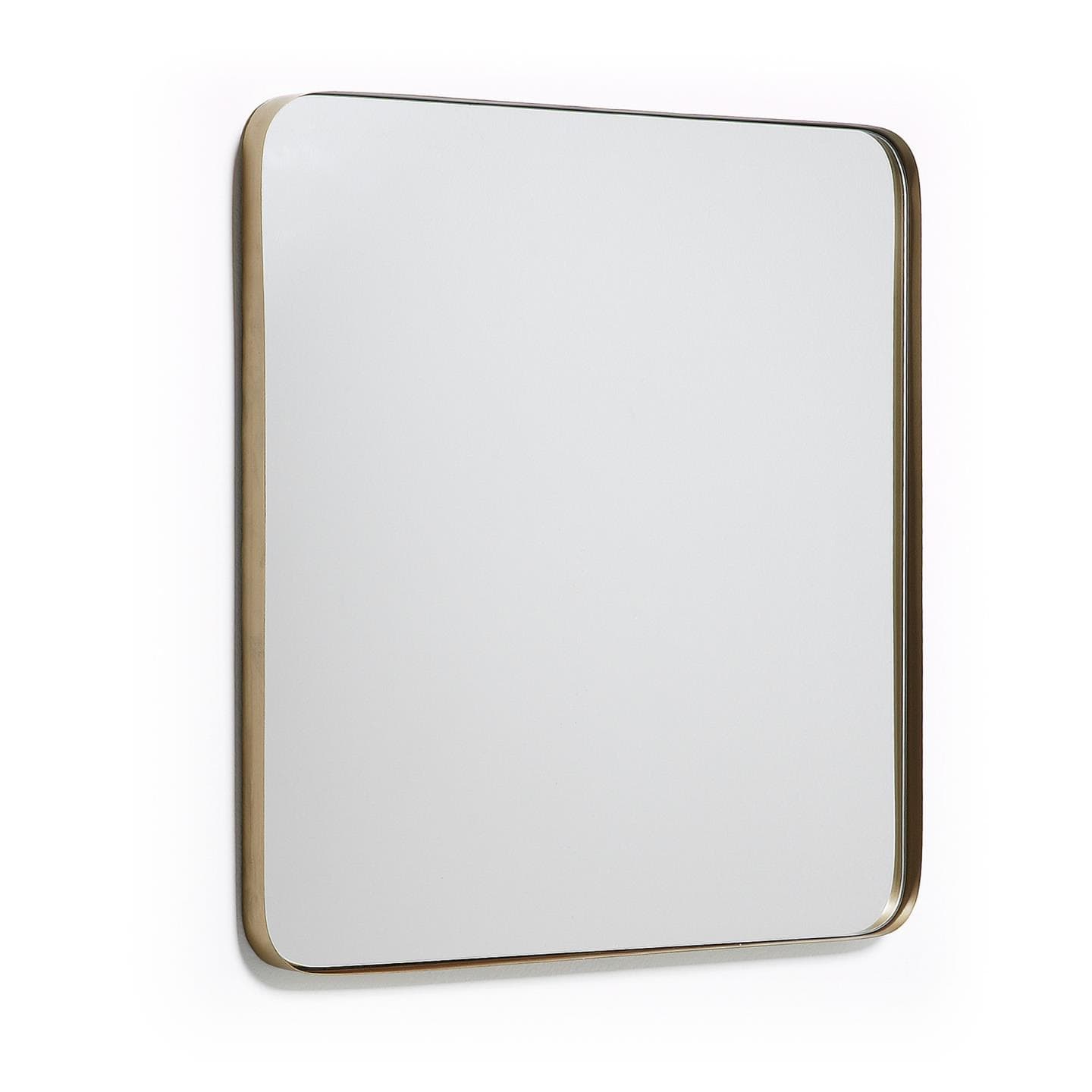 KAVE HOME Marco väggspegel, fyrkantig - spegelglas och guldstål (60x60)