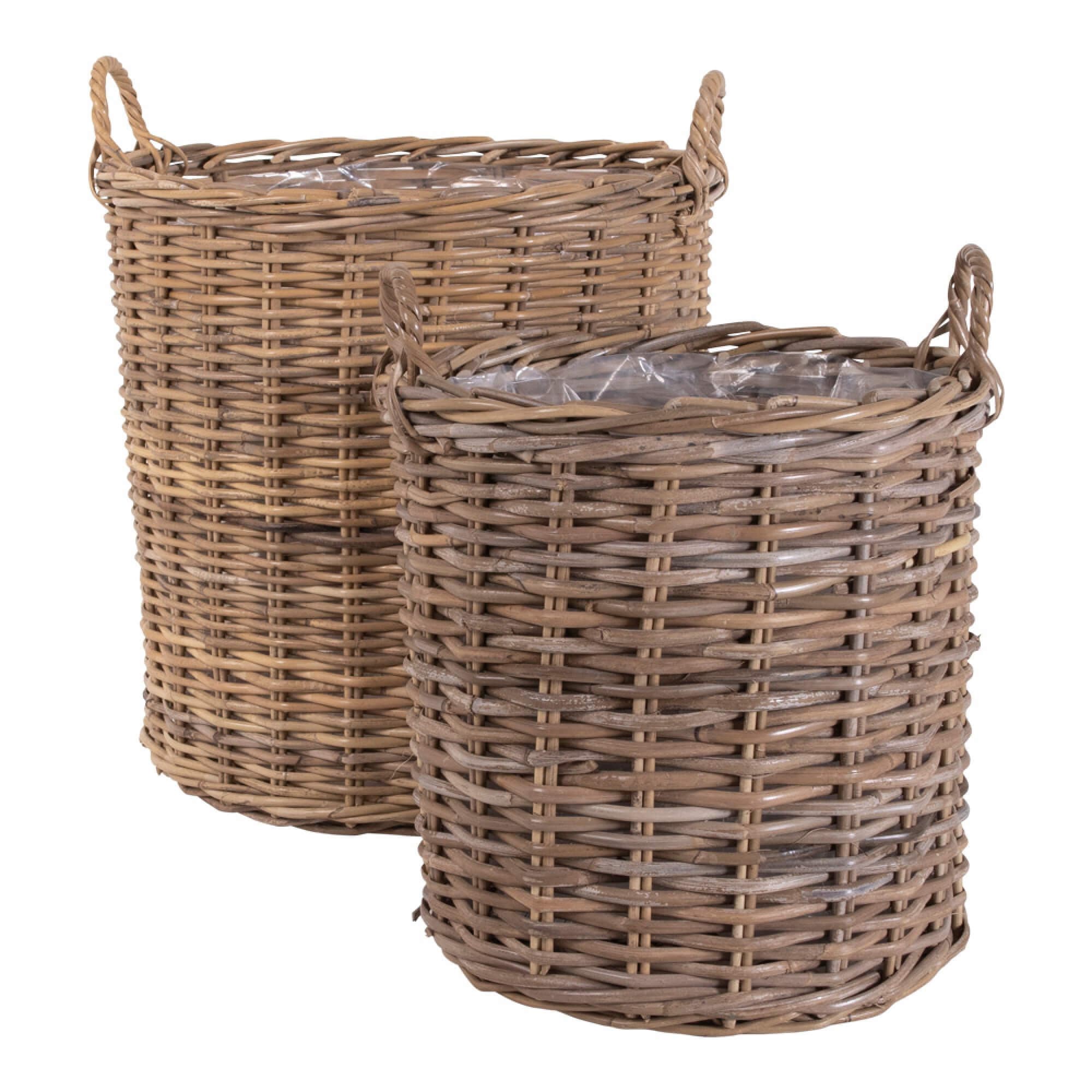 HOUSE NORDIC Indo korg - naturlig kubrotting, rund (set med 2)