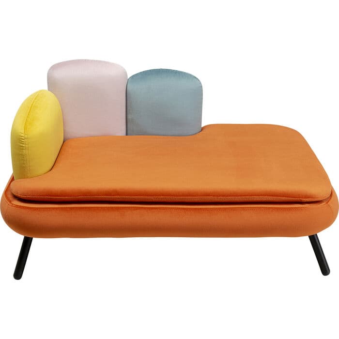 KARE DESIGN Diva Orange katt- och hundbädd - rektangulär, orange och multifärgad velour i polyester och pulverlackerat stål