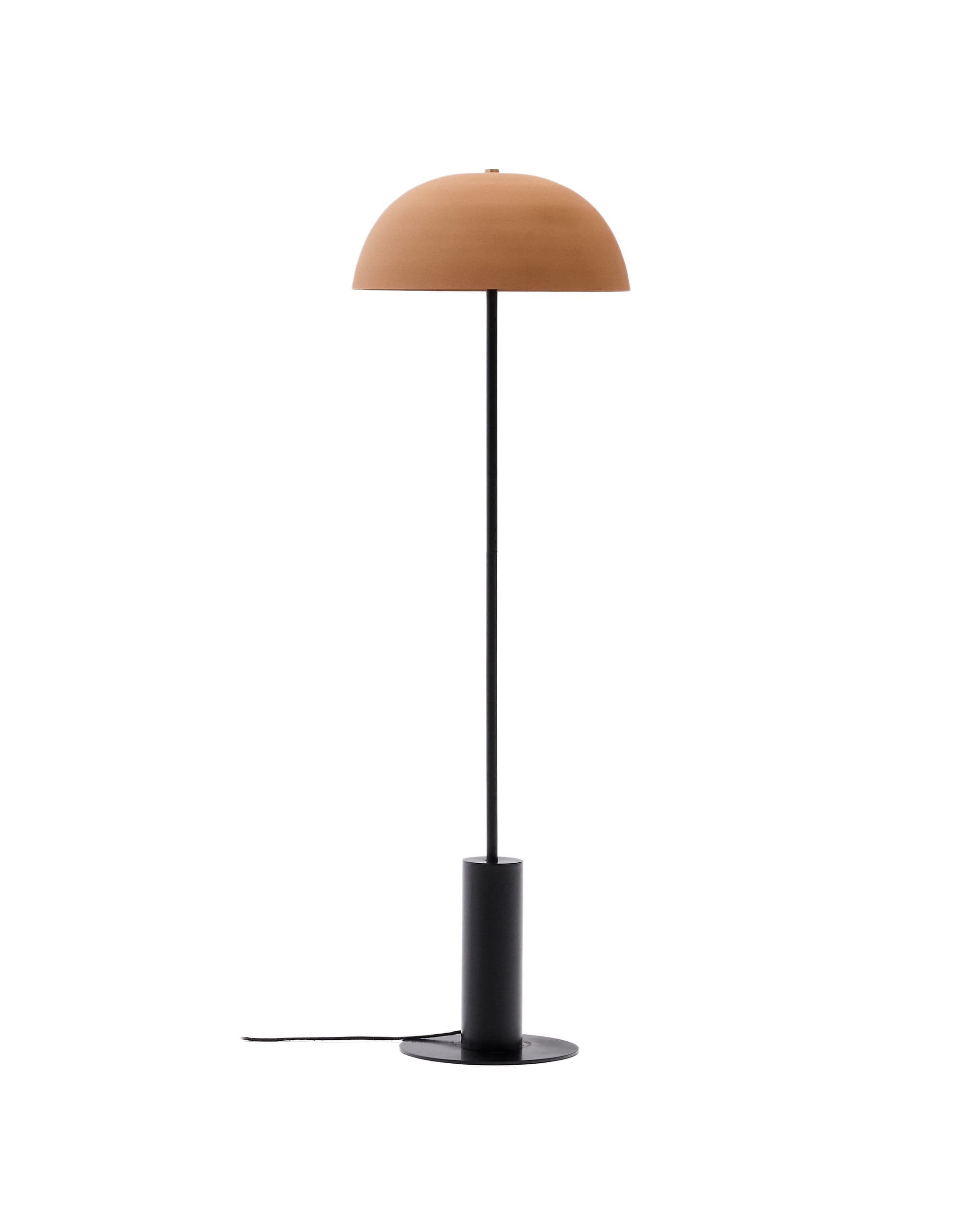 KAVE HOME Nibla golvlampa i svart metall med skärm i terrakottaeffekt
