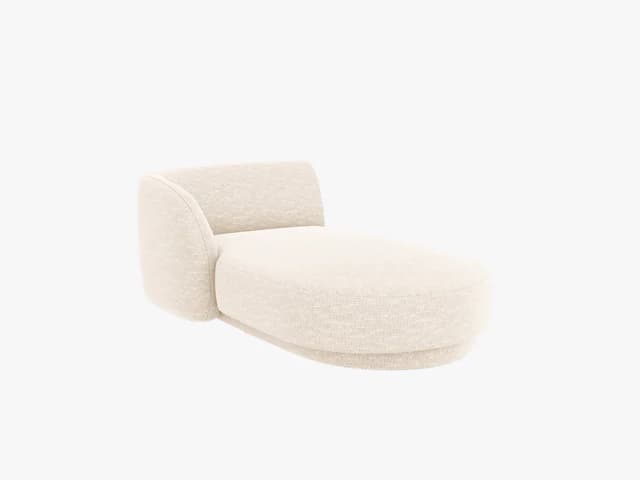 MICADONI Miley schäslong, vänster - beige chenille och svart plast (150x95x70)