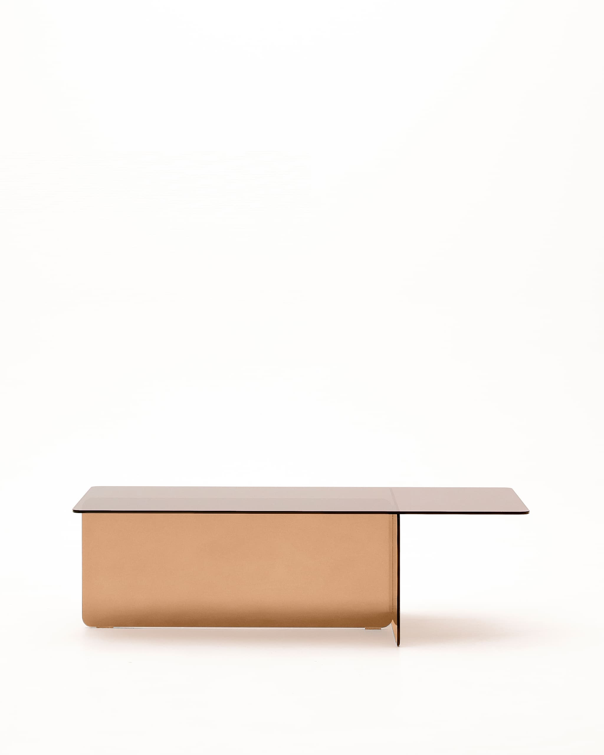 KAVE HOME Zaren brunt soffbord av härdat glas, 120 x 60 cm