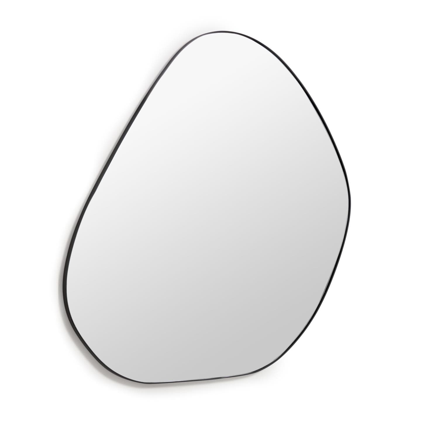 KAVE HOME Anera väggspegel, organisk - spegelglas och svart järn (84x108,5)