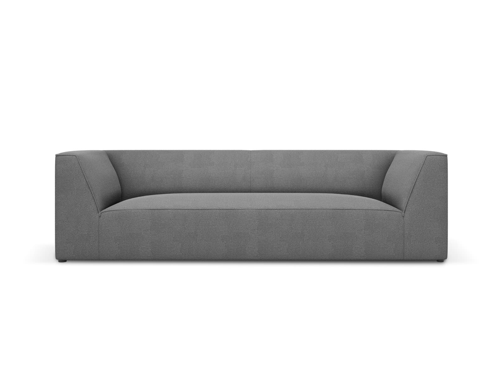 MICADONI Ruby soffa, 3 sittplatser - grått tyg och svart plast