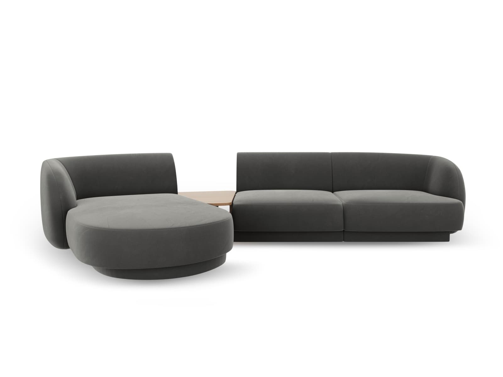 MICADONI Modulsoffa i sammet vänster, "Miley", 3 sitsar, 300x145x70