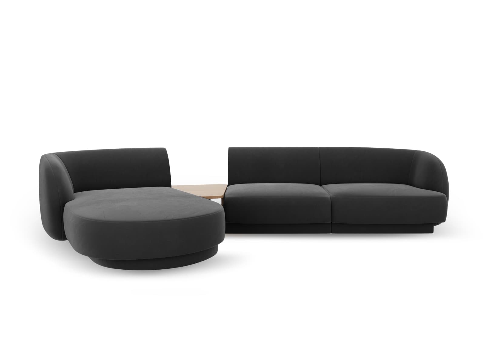 MICADONI Modulsoffa i sammet vänster, "Miley", 3 sitsar, 300x145x70