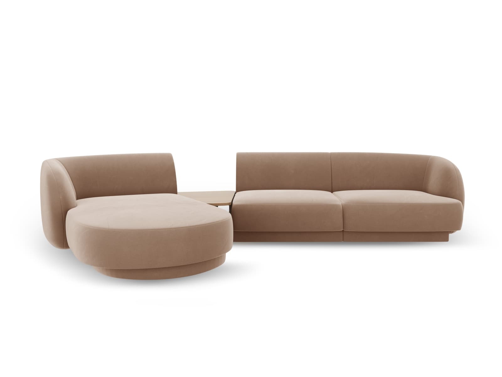 MICADONI Modulsoffa i sammet vänster, "Miley", 3 sitsar, 300x145x70