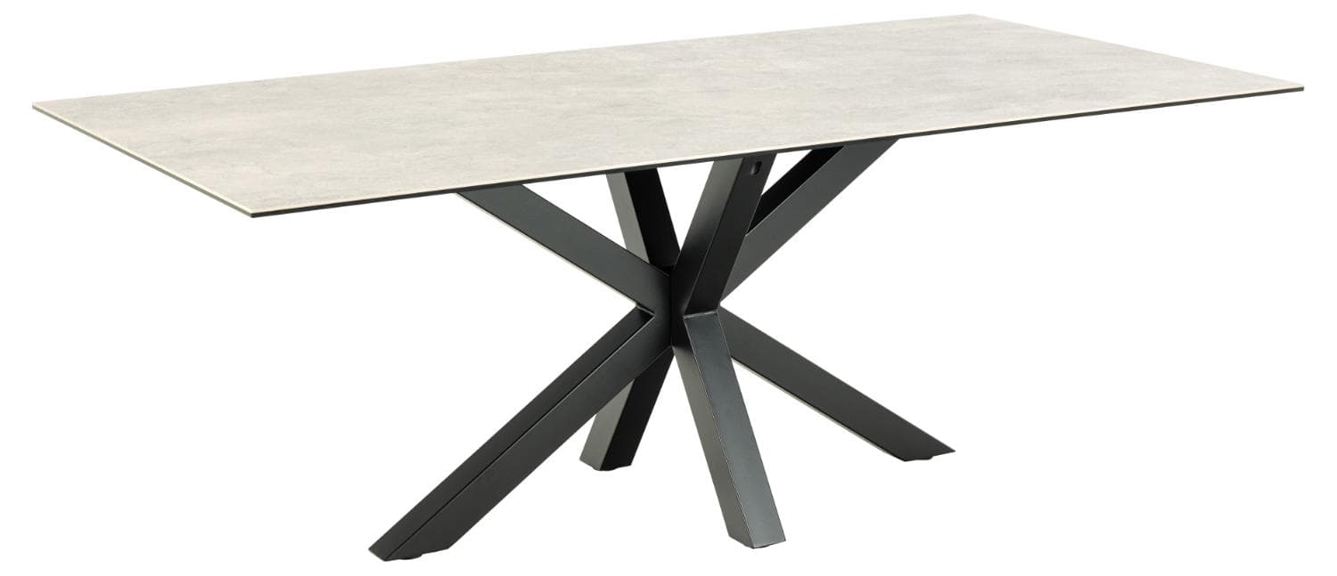 ACT NORDIC Heaven matbord, rektangulärt - grå keramik och svart stål (200x100)