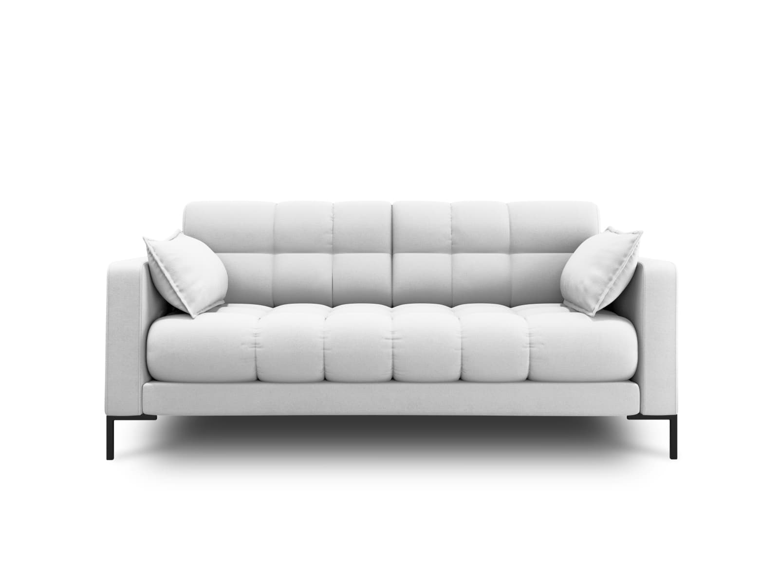 MICADONI Mamaia soffa, 2 sittplatser - grått tyg och svart metall