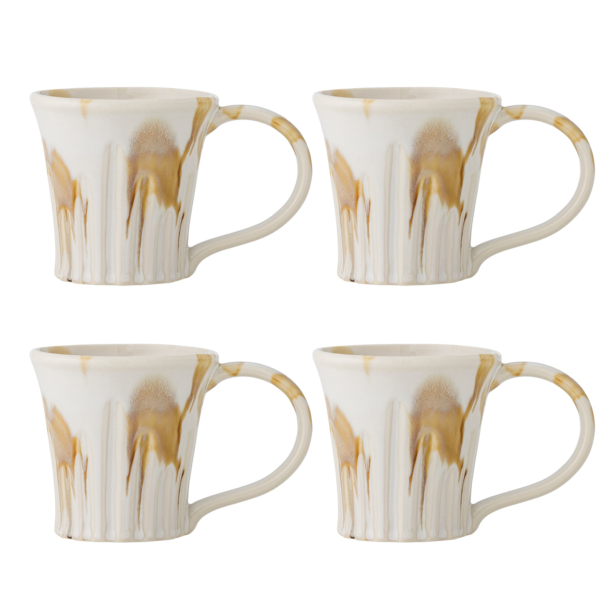CREATIVE COLLECTION Joseph Mugg, Brun, Stengods (D9xH9,5 cm, Set om 4)