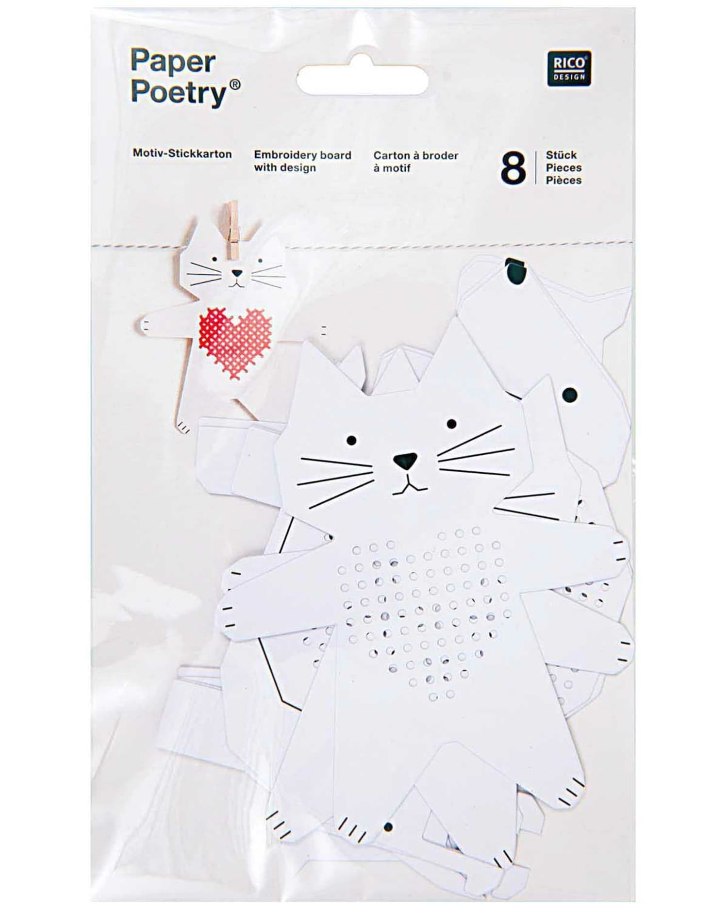 Hålkort Broderi Katt - 7875