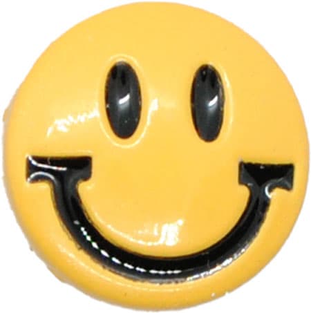 KNAPP MED ÖGA 11 MM GUL SMILEY - 18643-11-0000