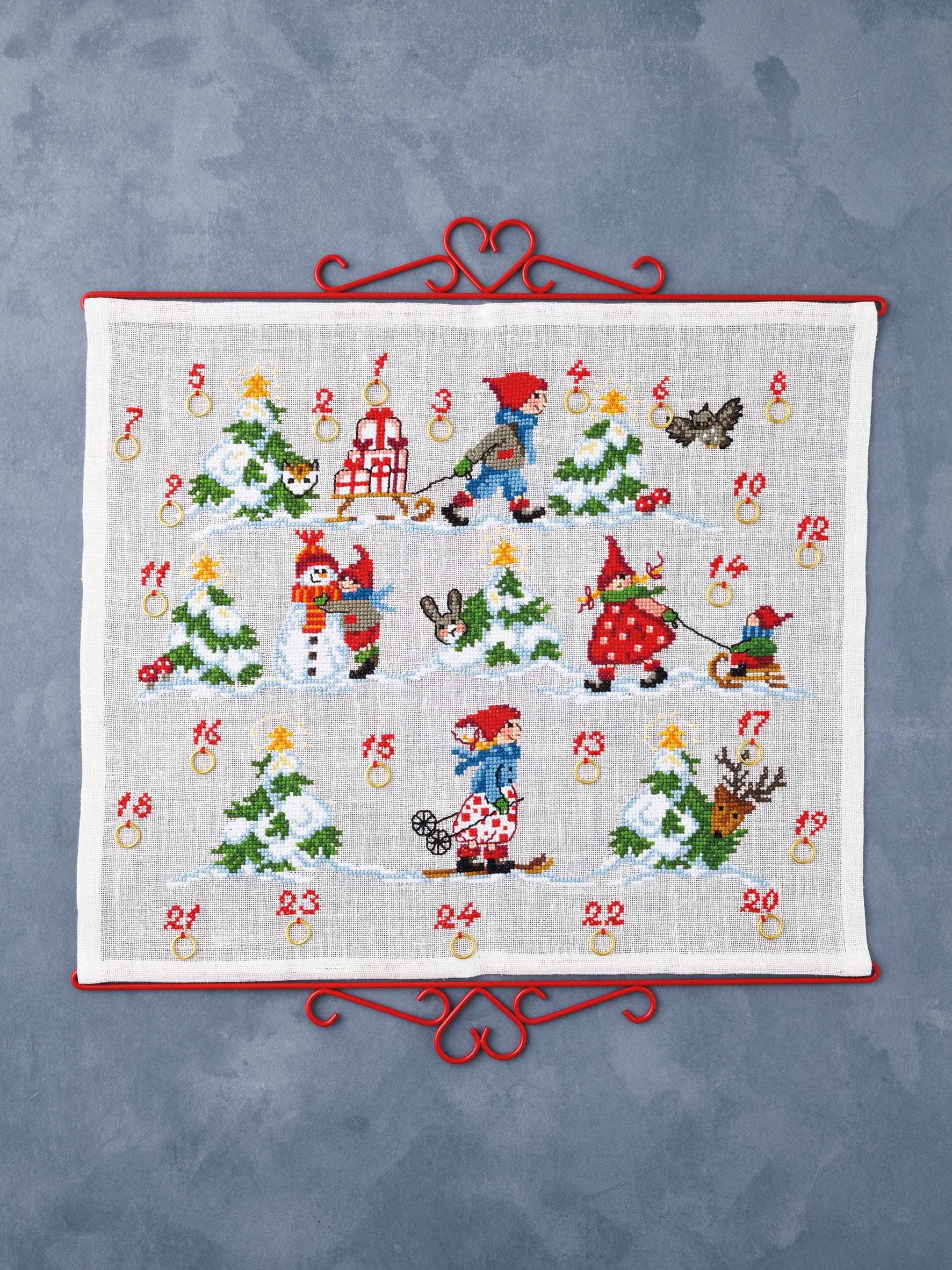 Paketkalender broderisats - 34-2231 Tomtebarn