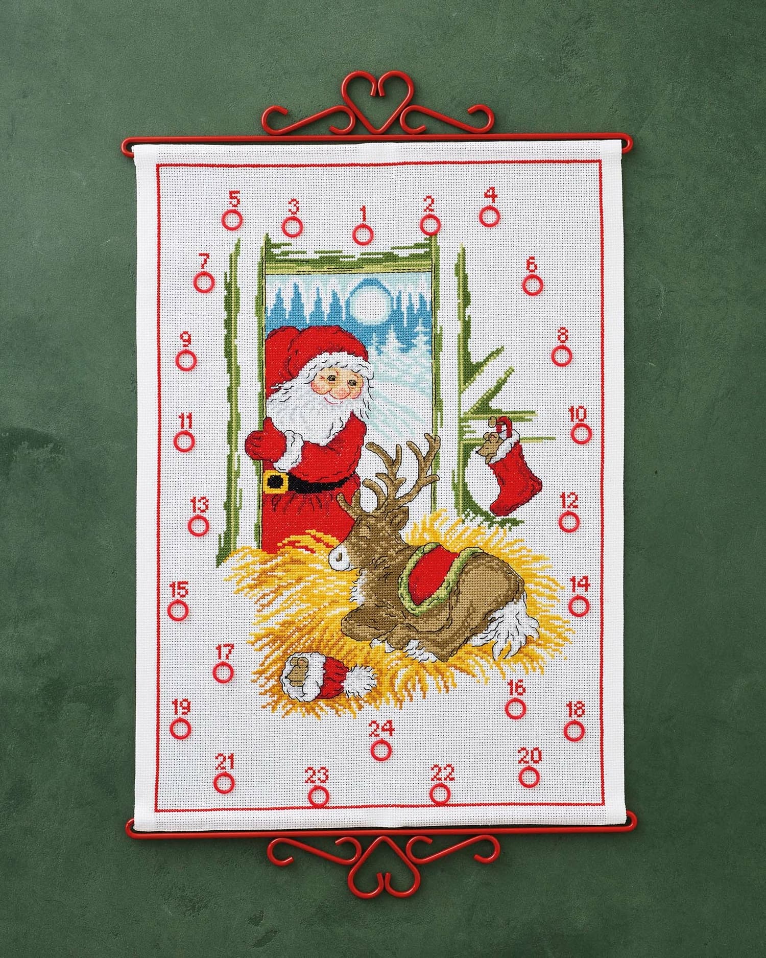 Paketkalender broderikit Ren & jultomte Permin - 34-4211