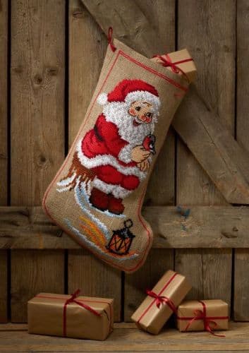 Julstrumpa- Broderikit med julstrumpa till advent & presenter- 41-1234