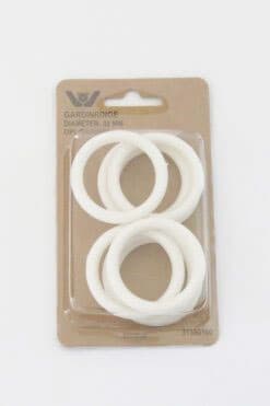 Gardinringar Plast Vit 32 mm - 8 st