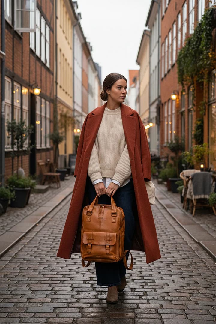 Georgina ryggsäck whiskyfärgad