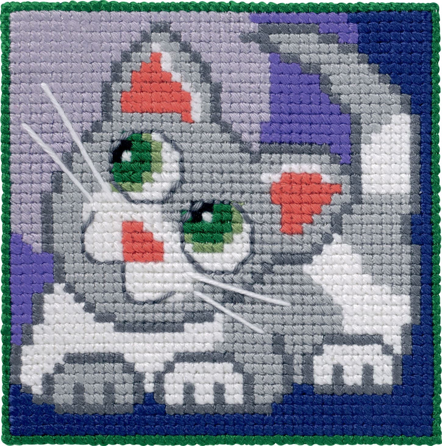 Permin Broderi - Påritad broderikit för barn med Cat - 9354