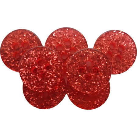Silverröd plastknapp 4 hål 15 mm-18429-15-0003