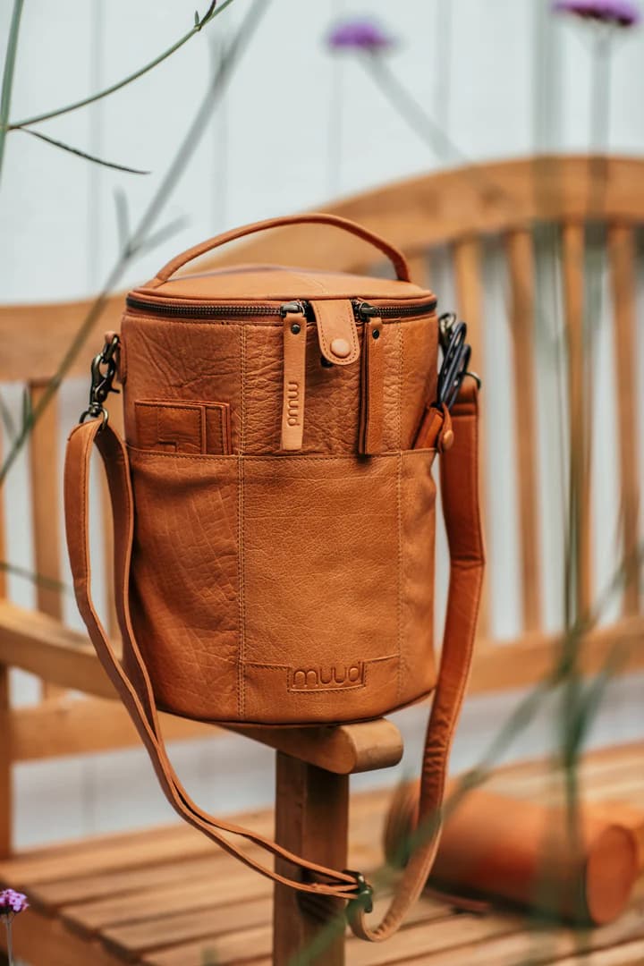 Stickväska - Stickförvaring Muud Läderväska Fv Cognac - Saturn XL QB-2530R9