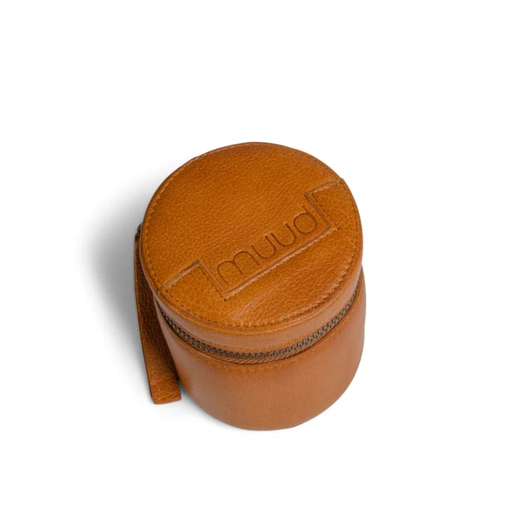 Läderlåda/fodral för stickning/sömnadstillbehör - Muud Läderlåda i Cognac Helsinki XL QB-3255R2