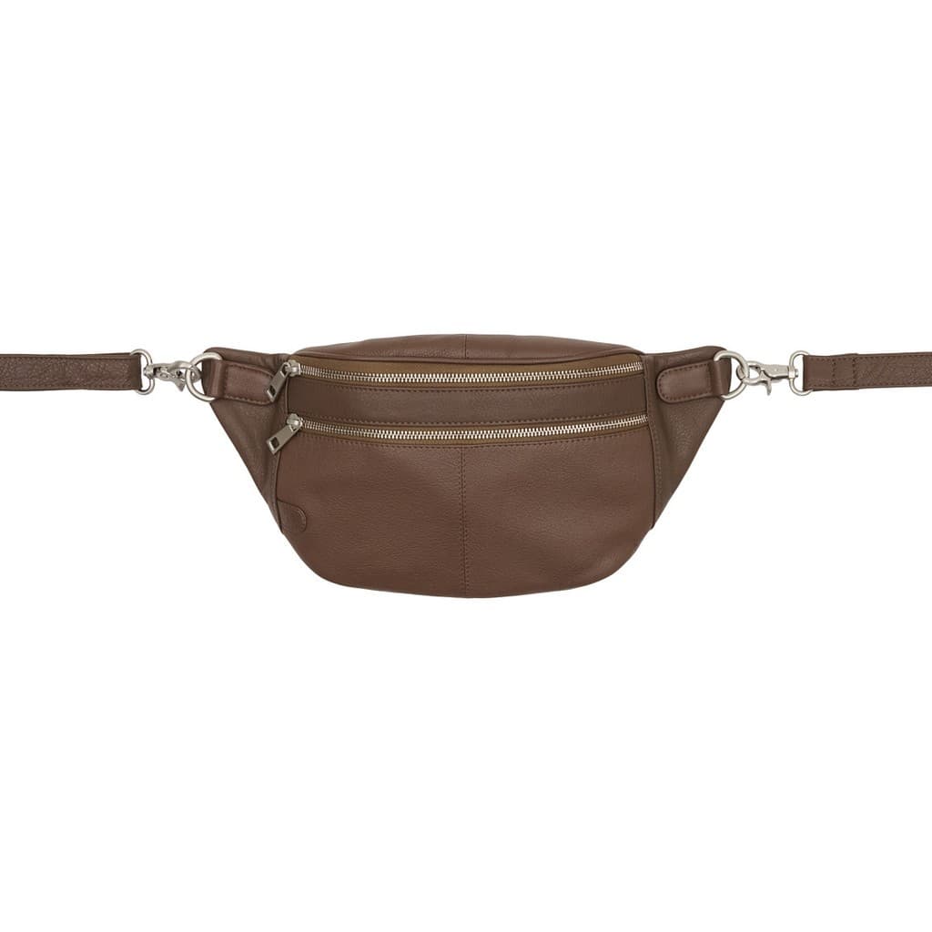 Tim&Simonsen Astrid Bumbag - Brun bumbag med sølv lynlås EIE-Astrid-1815 Taupe-326-Silver