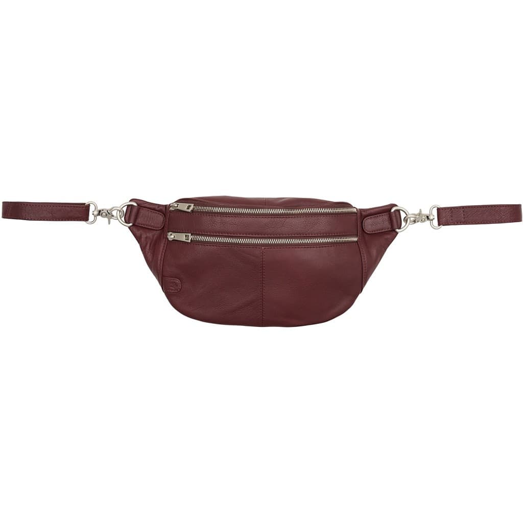 Tim&Simonsen Astrid Bumbag - Vinrød bumbag med sølv lynlås EIE-Astrid-1815 Bordeaux-Silver