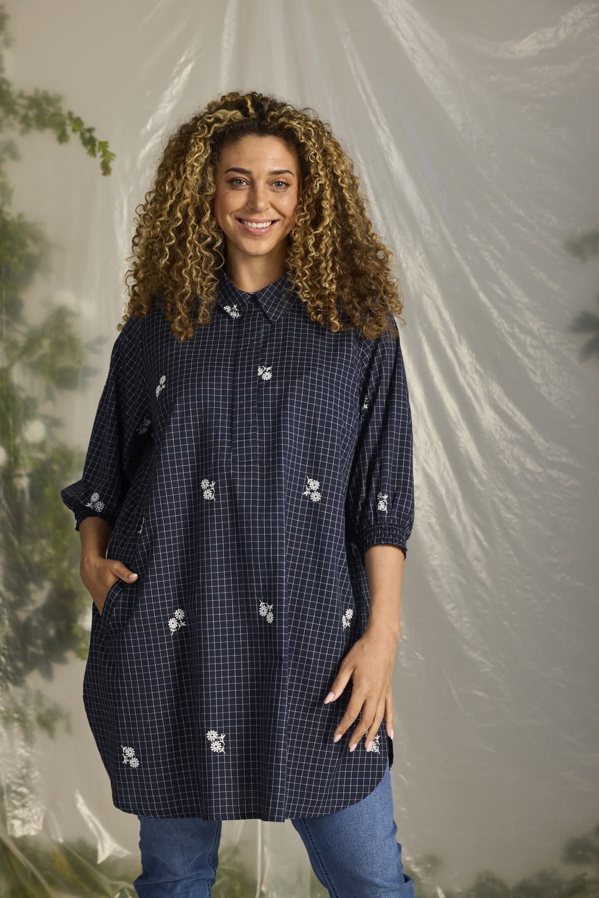 Zhenzi Zh-Amber Tunic 3/4 - Blå tunika 201198 Navy