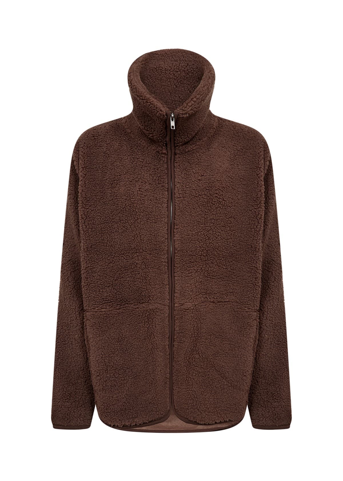 Wasabi WA-NETTIE 2 Cardigan - Brun teddy jakke W20658 Hot Fudge