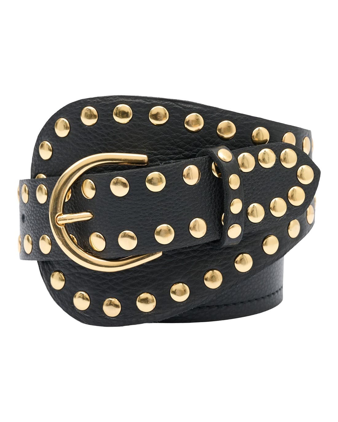 Tim&Simonsen Dunja Stud Belt - Sort bælte med guld nitter 2135-Dunja Black-gold
