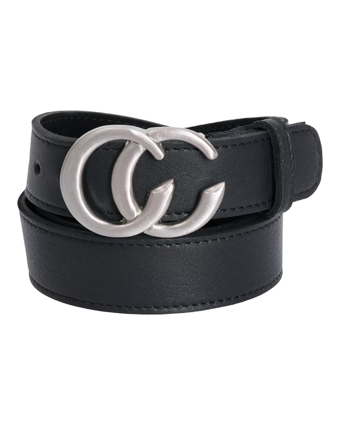 Tim&Simonsen Corda Belt - Sort bælte med sølv CC spænde CC Belt Black-silver