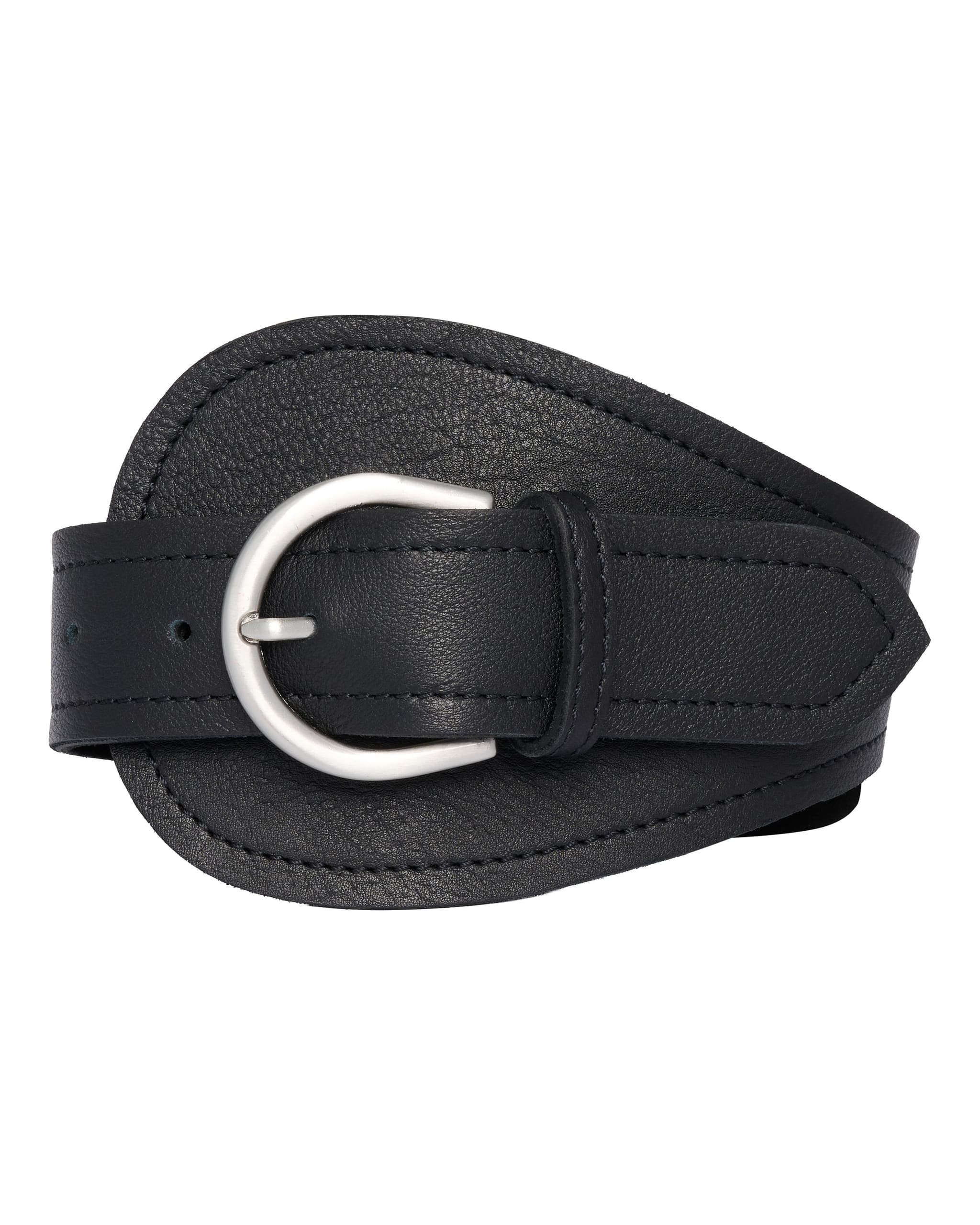 Tim&Simonsen Dunja Belt - Sort bælte med sølv spænde 2185-Dunja Black-silver