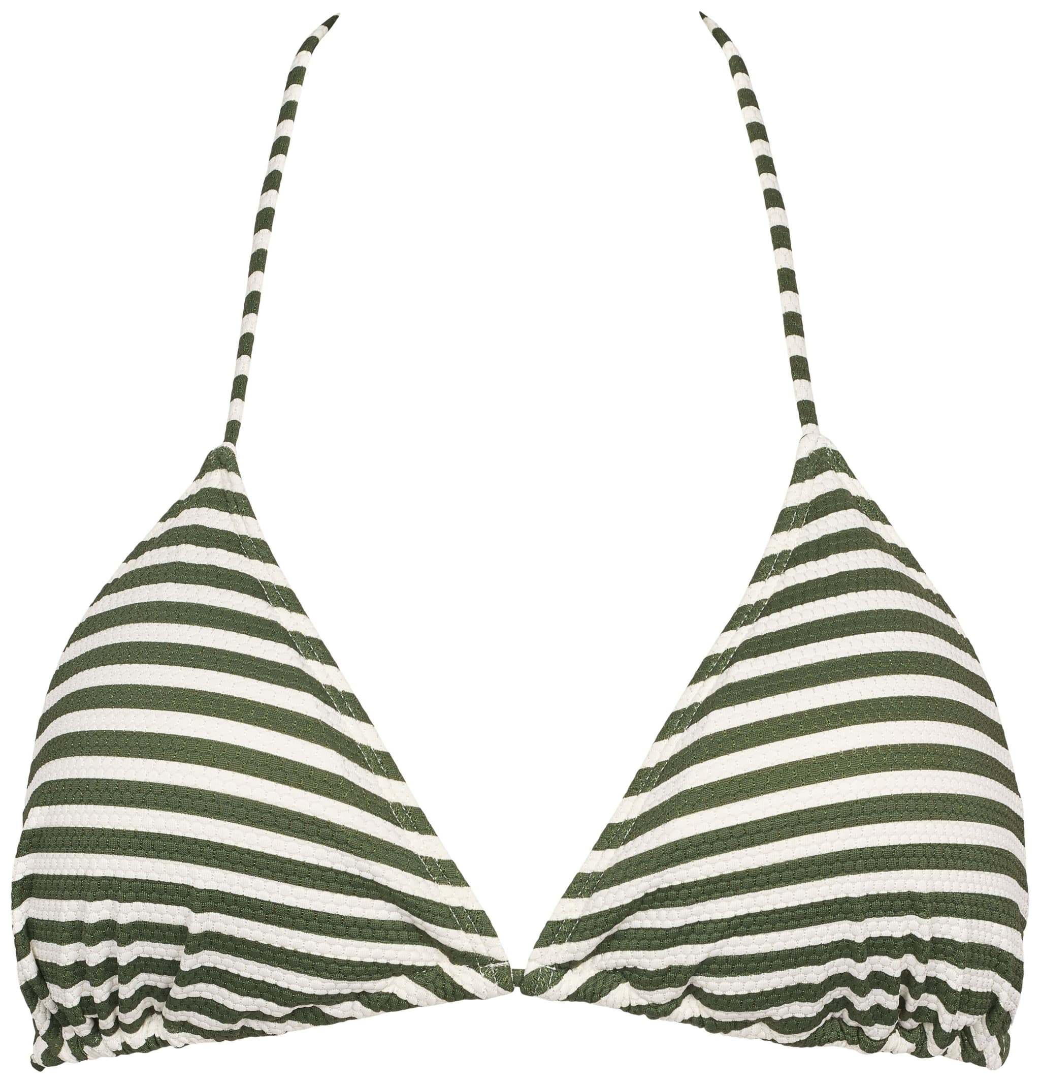 Missya Ibiza triangle jacquard - Grøn stribet bikinitop 14401 Riffle green