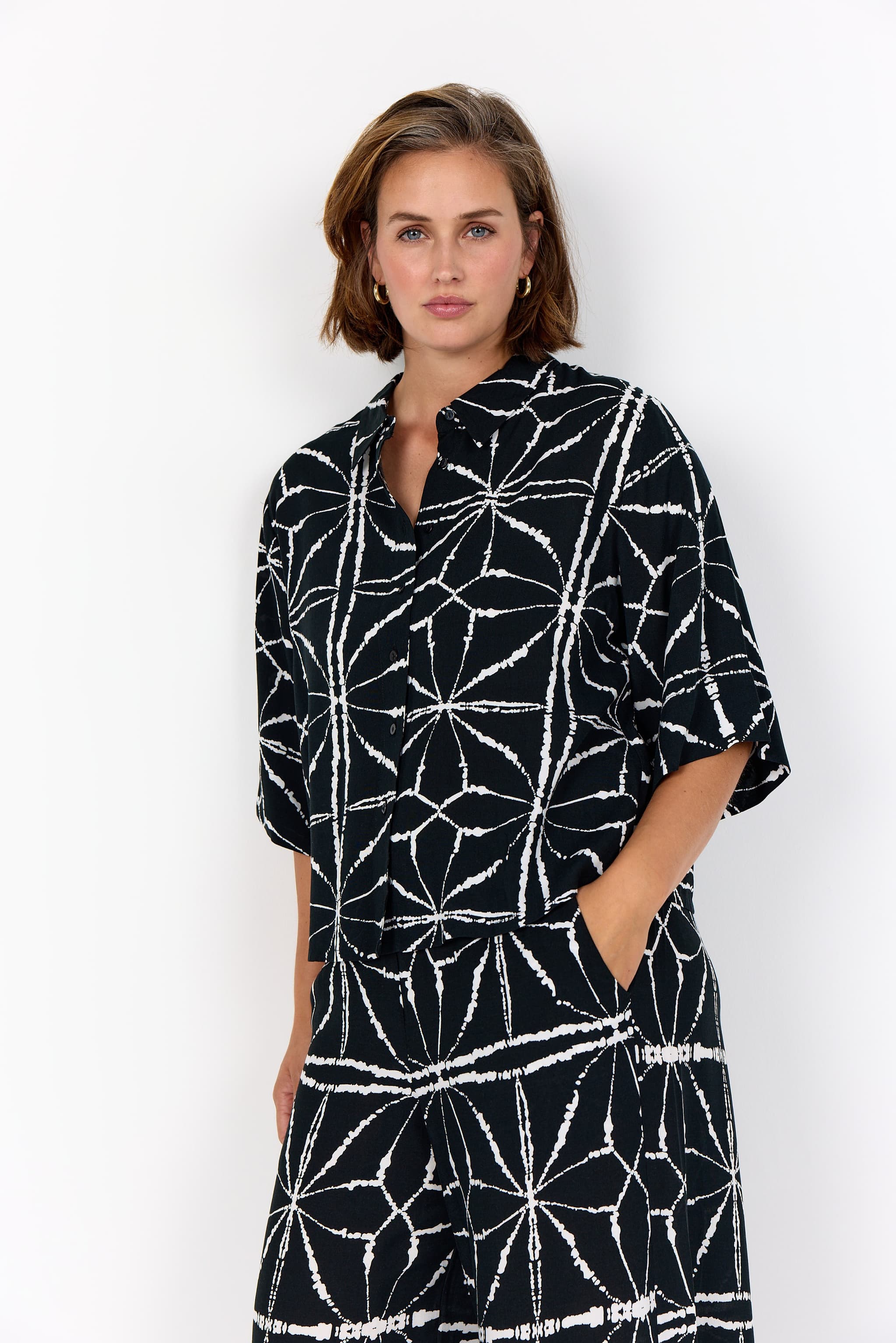 Wasabi WA-HEBA 1 SHIRT - Sort printet skjorte W10770 Black Combi