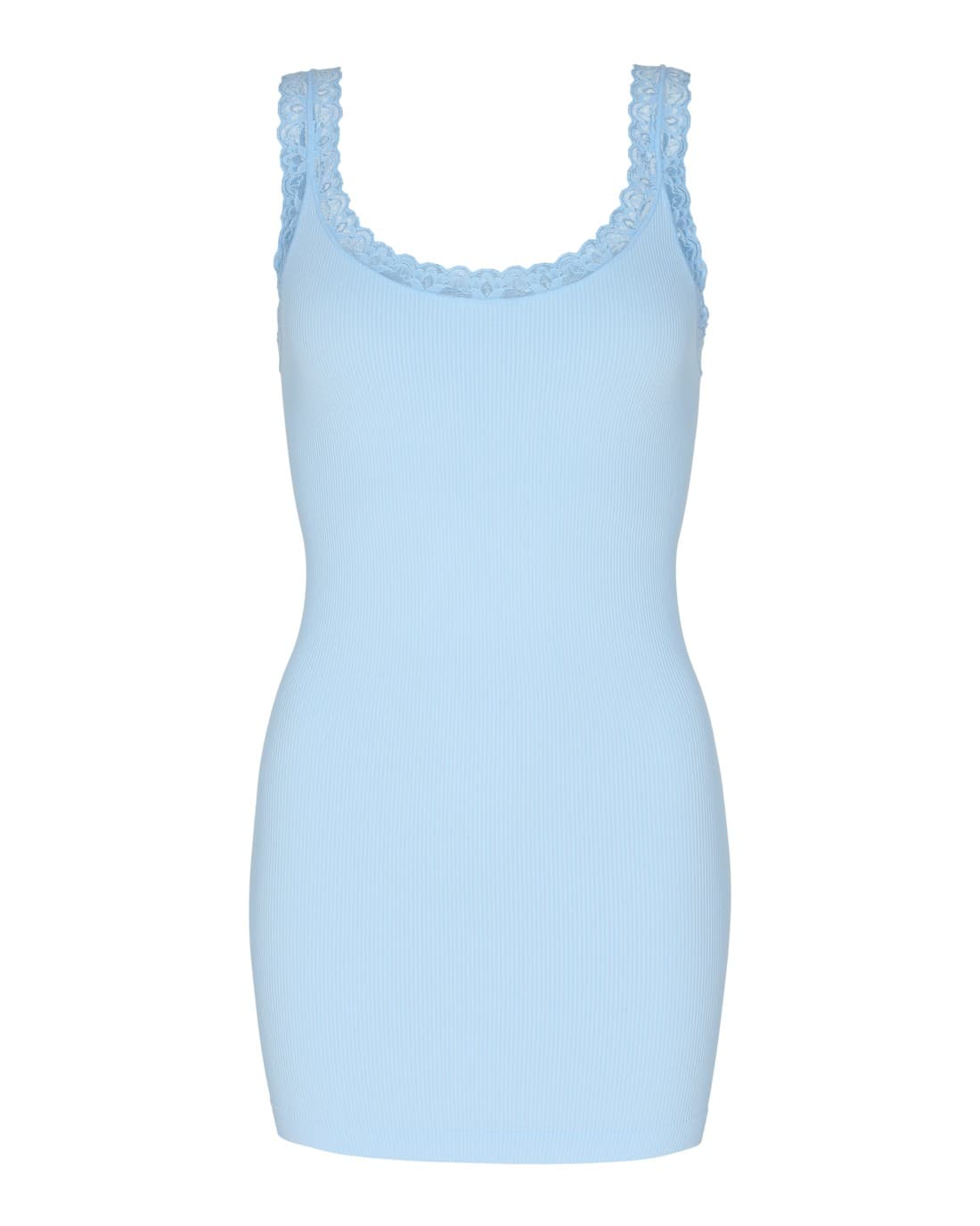Tim&Simonsen Frida Rib Top Plus - Lyseblå rib top med blonde H5-202xPlus Azzurro