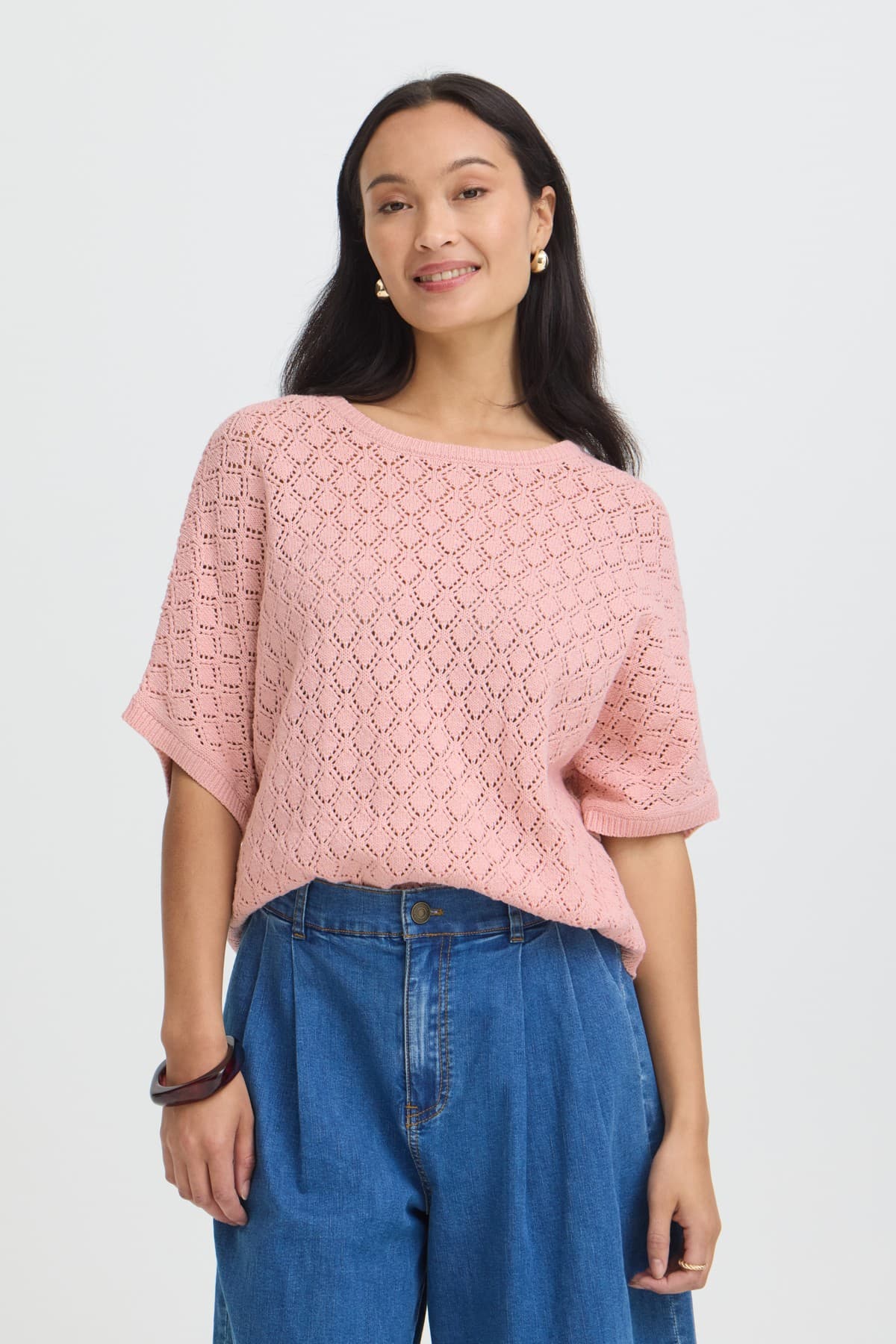 Fransa FRSINJA PU 6 - Rosa bluse med hulmønster 20617730 Lotus