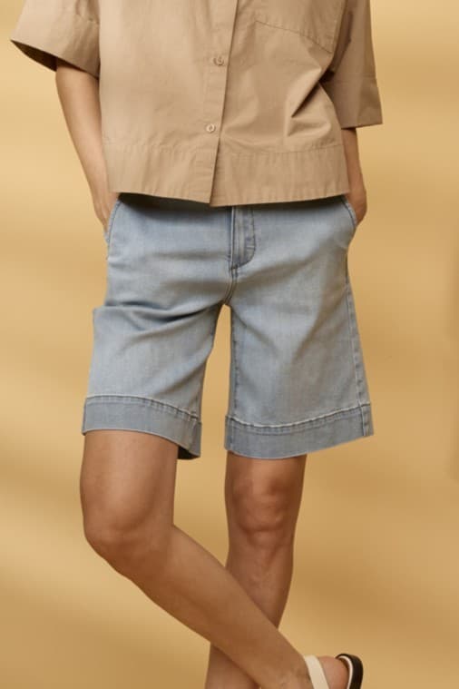 Fransa FRATLANTA SHO 1 - Denim shorts 20617895 Light Blue Denim