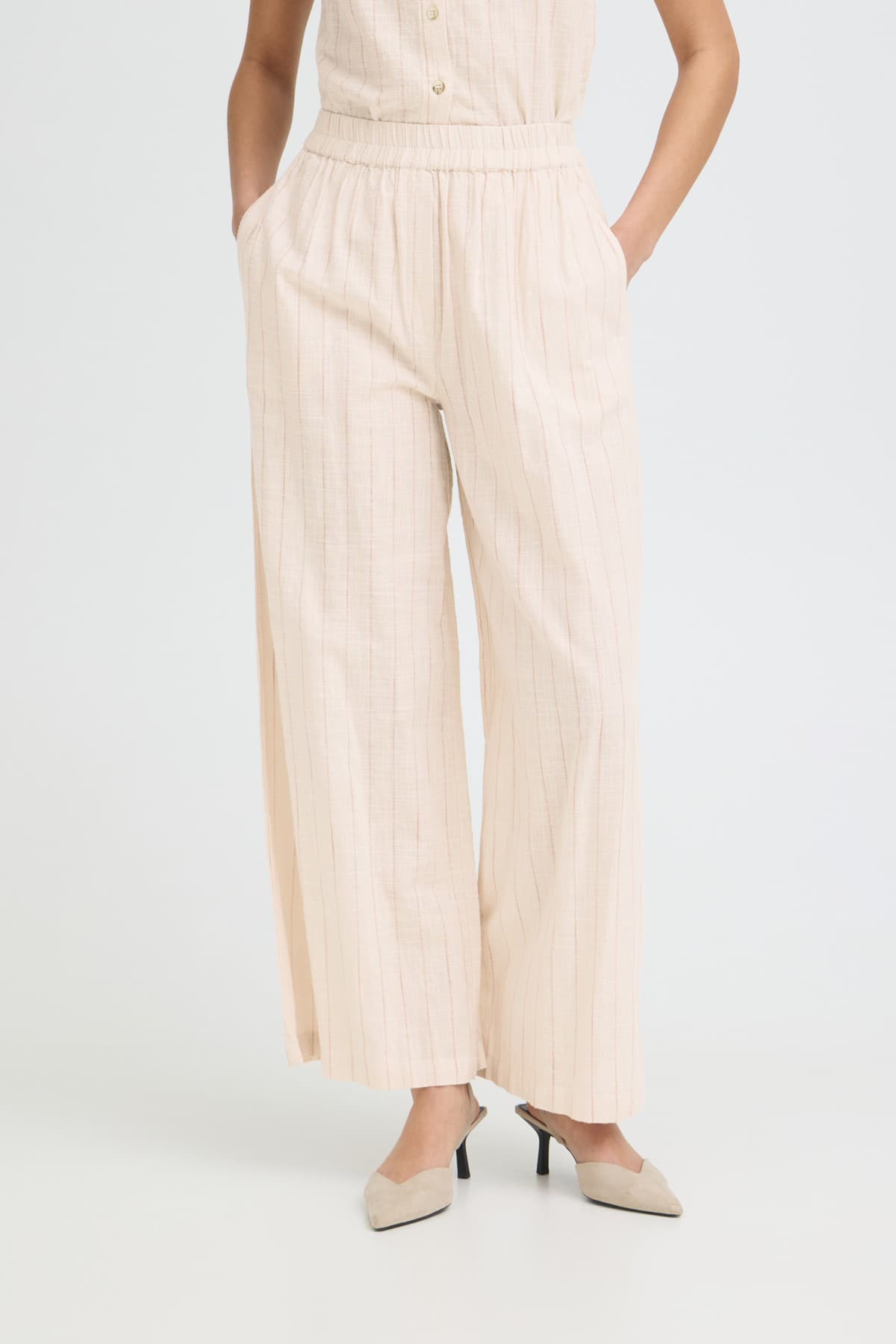 ICHI IHICHA PA - Stribet buks 20125728 Neutral Stripe