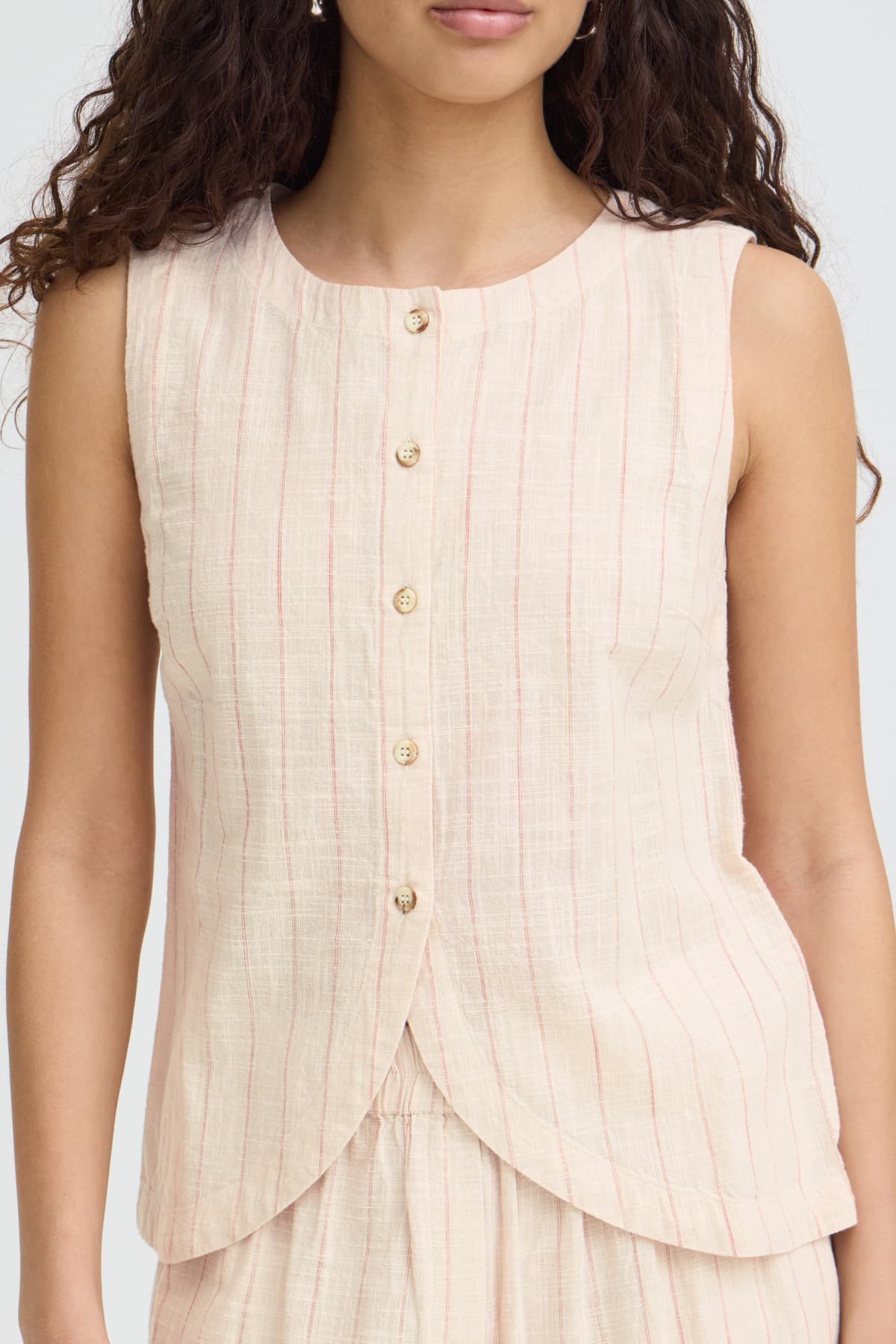 ICHI IHICHA WA - Stribet vest 20125733 Neutral Stripe