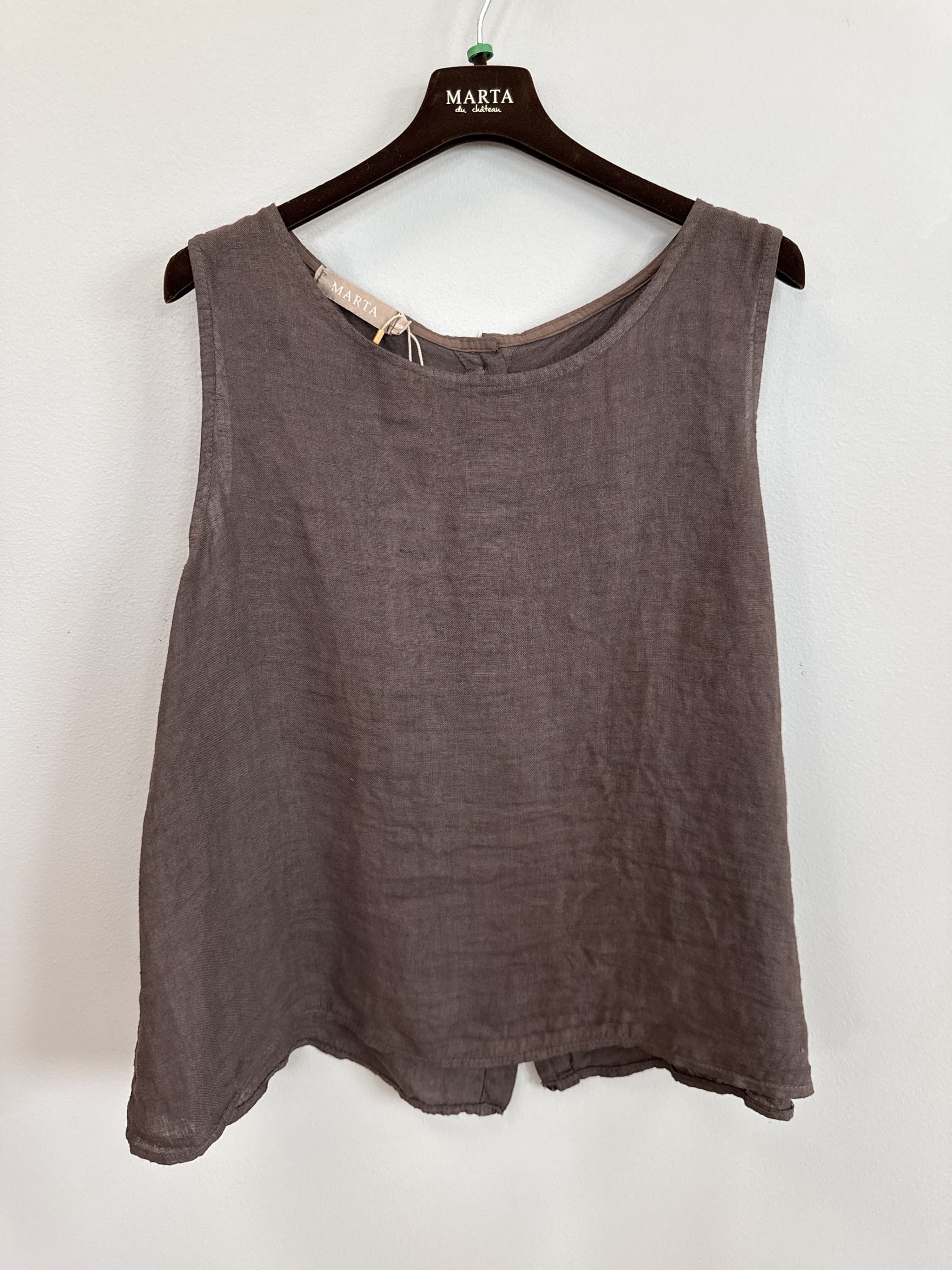 Marta MdcAlessia Top - Brun hør top 258917 Mocca