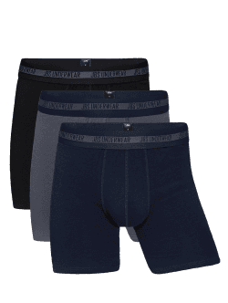 JBS 3-pak Bambus boxershorts long leg multifarvet til herre S Multifarvet