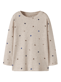 Name it bluse i beige med hjerter til piger Beige 80