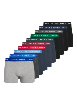 Jack & Jones 10pak multifarvet underbukser i med solid farvet linning til herre M