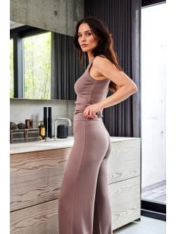 JBS of Denmark Women bambus "Rib" top i brune nuancer til kvinder M Brun