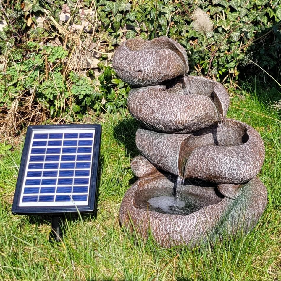Solcellsfontän med batteri - "Kullersten"