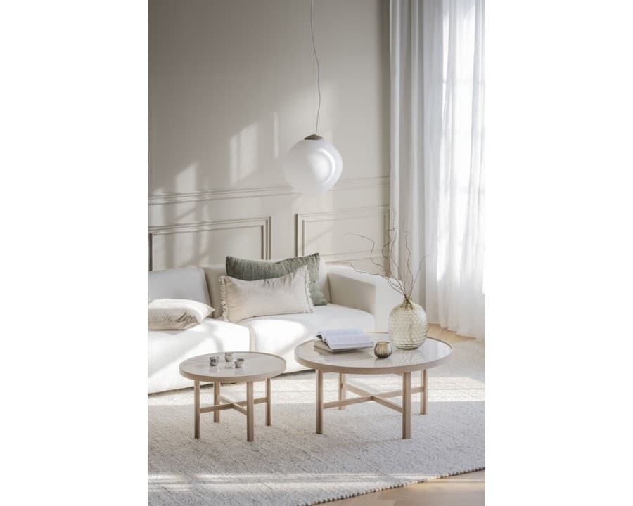 Marsden keramisk sofabord, hvid eg, 2 str. - Rowico Home - Sofabord Senior