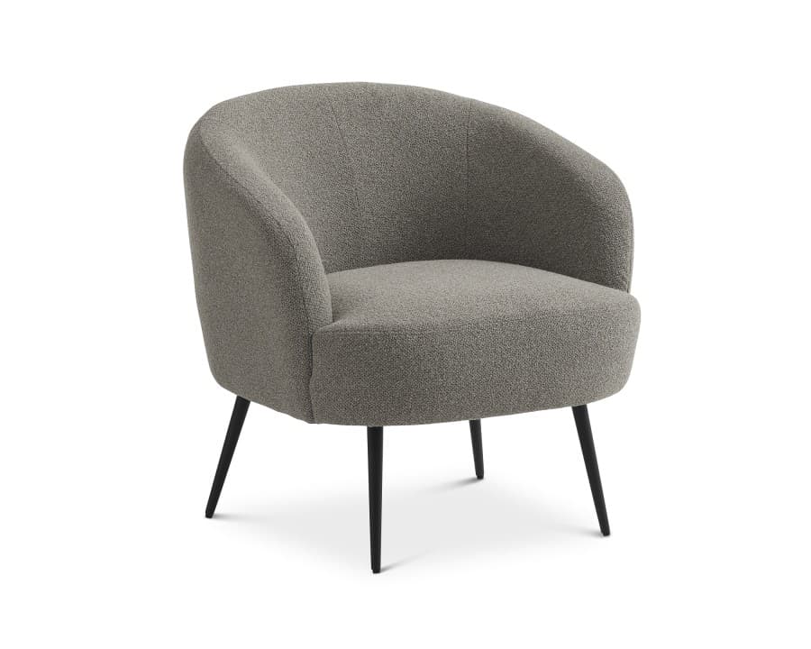 Conrad Loungestol mushroom tekstil - ben sort metal - LEXPO Living - Stof lænestol Senior